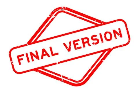 Grunge red final version word rubber seal stamp on white background 스톡 일러스트