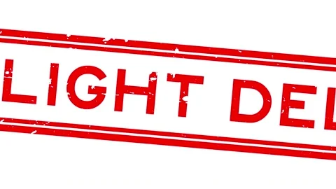 Grunge red flight delay word with plan icon square rubber seal stamp zoom on  Stock Footage 137406766