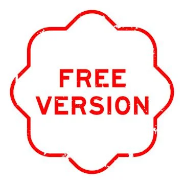 Grunge red free version word rubber seal stamp on white background イラスト素材
