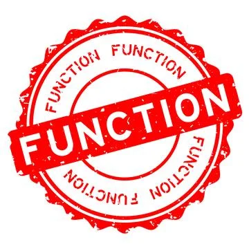 Grunge red function word round rubber seal stamp on white background 库存插图