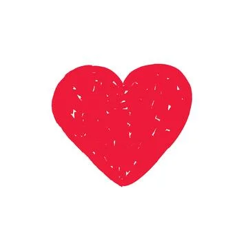 Grunge Red Heart Distressed Texture Icon Stock Illustration