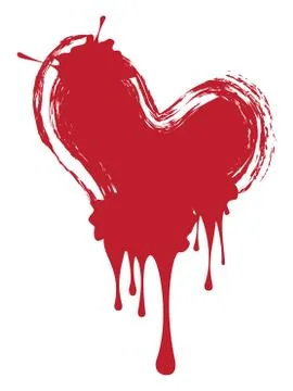 Grunge Red Heart Stockillustratie