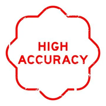 Grunge red high accuracy word square rubber seal stamp on white background Stock Illustration