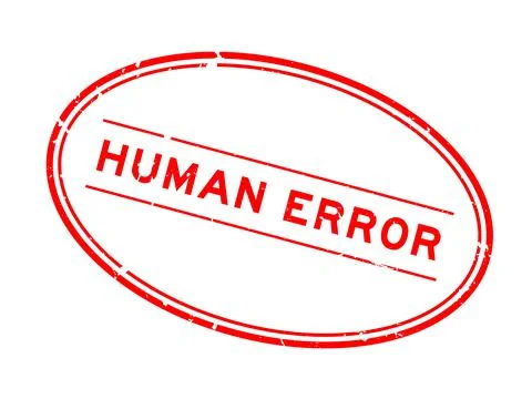 Grunge red human error word oval rubber seal stamp on white background Stock Illustration