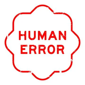 Grunge red human error word rubber seal stamp on white background Stock Illustration