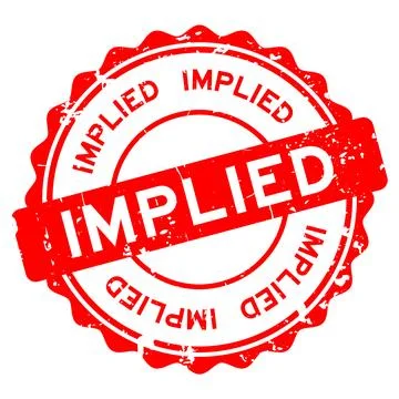 Grunge red implied word round rubber seal stamp on white background Illustrazione stock
