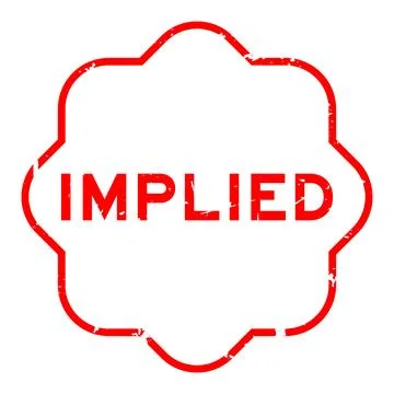 Grunge red implied word rubber seal stamp on white background Illustrazione stock