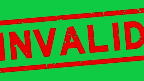 Grunge red invalid word square rubber seal stamp zoom on green background Stock Footage 160669605
