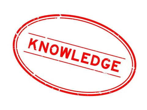 Grunge red knowledge word oval rubber stamp in white background イラスト素材