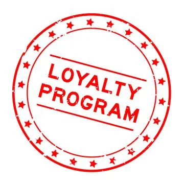 Grunge red loyalty program word round seal stamp on white background Stockillustratie