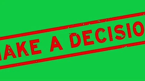 Grunge red make a decision word square rubber seal stamp zoon out from green  Stock Footage 181250207