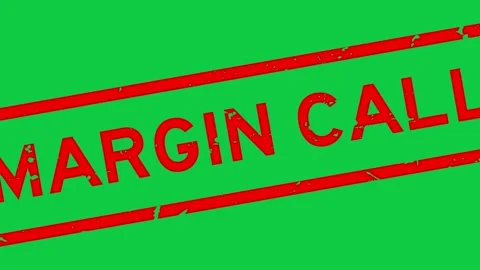 Grunge red margin call word square rubber seal stamp zoon out from green back Stock Footage 157999079