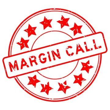 Grunge red margin call word with star icon round rubber seal stamp on white b Stock Illustration