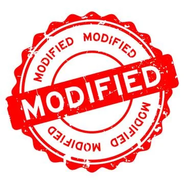 Grunge red modified word round rubber seal stamp on white background Stock Illustration