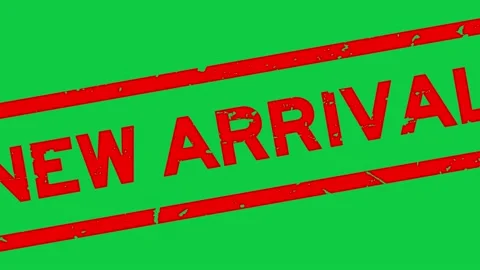 Grunge red new arrival word square rubber seal stamp zoon out from green back Stock Footage 181250226