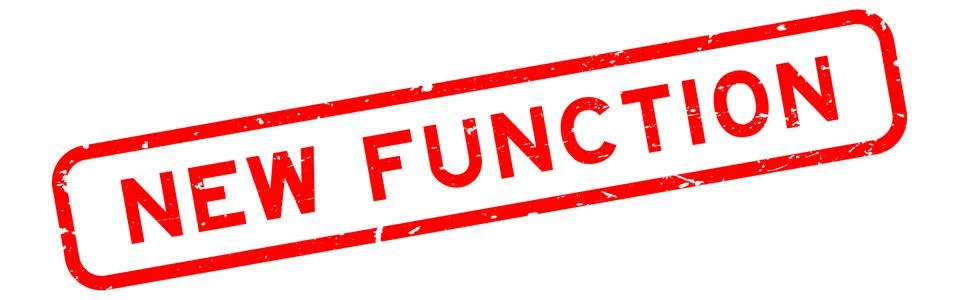 Grunge red new function word rubber square seal stamp on white background Stock Illustration