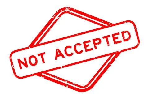 Grunge red not accepted word rubber seal stamp on white background Stock Illustration