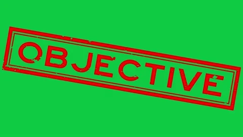 Grunge red objective word rubber stamp zoom on green background Stock Footage 194995711