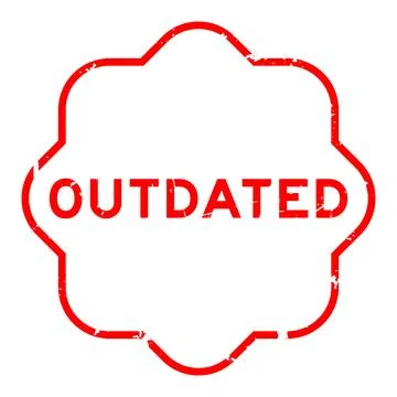 Grunge red outdated word rubber seal stamp on white background Stock Illustration