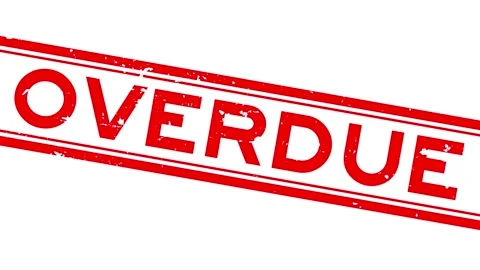 Grunge red overdue word square rubber seal stamp zoom on white background Stock Footage 167052277