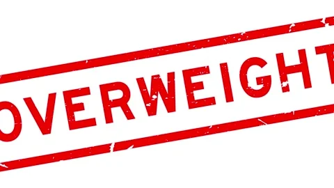 Grunge red overweight word square rubber seal stamp zoom on white background Stock Footage 164130639