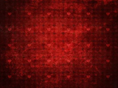 Grunge red pattern with hearts 스톡 일러스트
