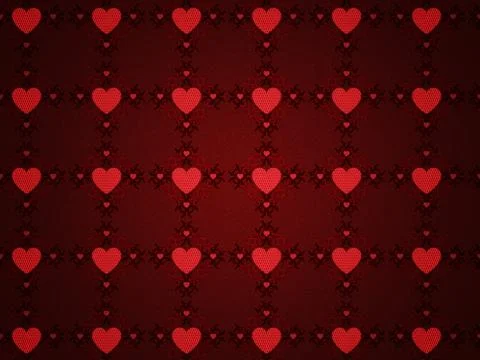Grunge red pattern with hearts Stock Illustration