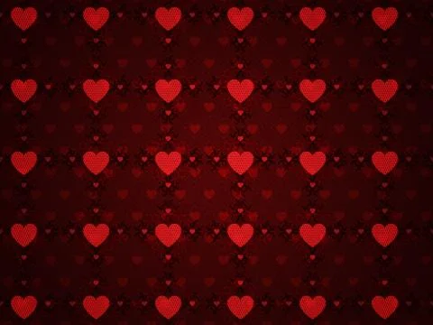 Grunge red pattern with hearts Stock Illustration