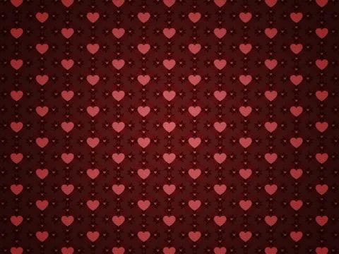Grunge red pattern with hearts Stock Illustration
