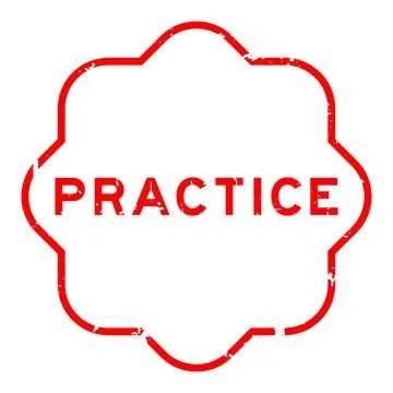 Grunge red practice word rubber seal stamp on white background Stock Illustration