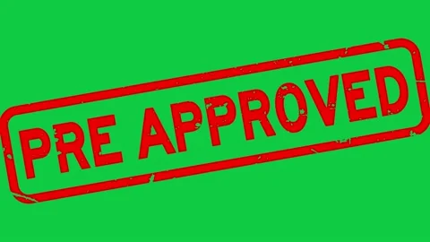 Grunge red pre approved word square rubber seal stamp zoom on white backgroun Stock Footage 221680873