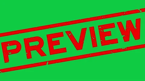 Grunge red preview word square rubber seal stamp zoom on green background Stock Footage 205075380