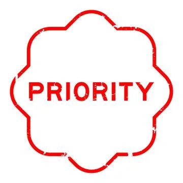 Grunge red priority word rubber seal stamp on white background 库存插图