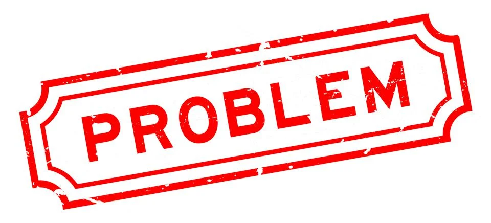 Grunge red problem word rubber seal stamp on white background Stock Illustration