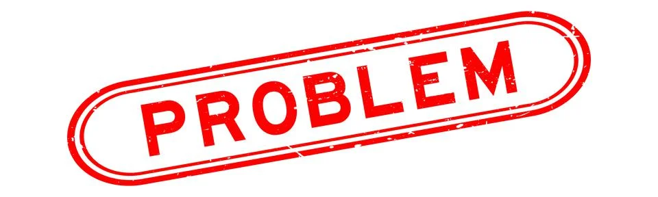 Grunge red problem word rubber seal stamp on white background Stock Illustration