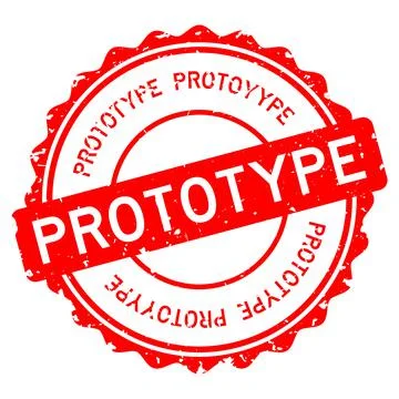 Grunge red prototype word round rubber seal stamp on white background Stock Illustration