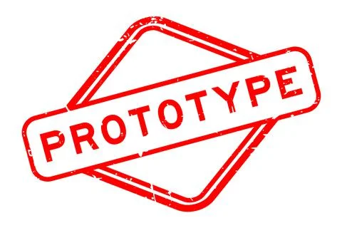 Grunge red prototype word rubber seal stamp  on white background Illustrazione stock