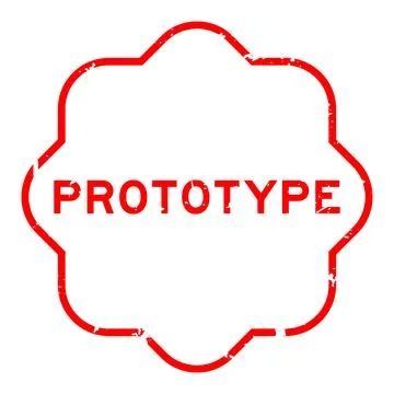 Grunge red prototype word rubber seal stamp on white background Stock Illustration