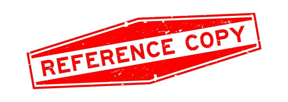 Grunge red reference copy word hexagon seal stamp on white background 库存插图