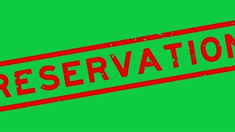 Grunge red reservation word square rubber seal stamp zoom on green background Stock Footage 171813153