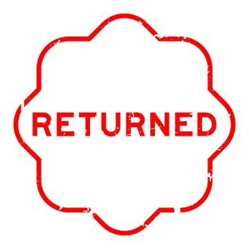 Grunge red returned word rubber seal stamp on white background 스톡 일러스트