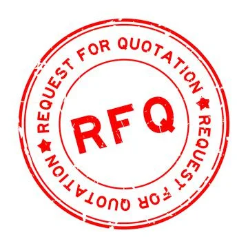 Grunge red RFQ request for quotation word round rubber seal stamp on white ba Stock Illustration