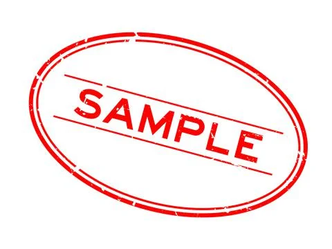 Grunge red sample word oval rubber seal stamp on white background Stock Illustration