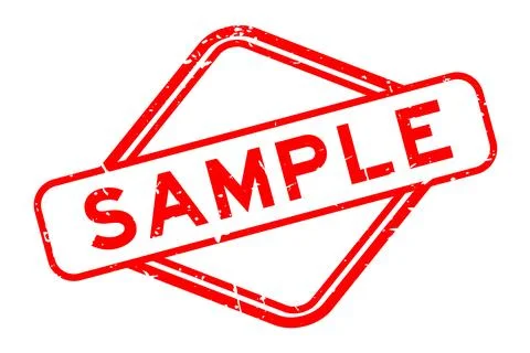 Grunge red sample word rubber seal stamp on white background Stock Illustration