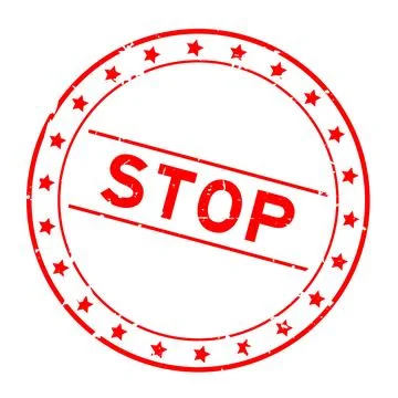 Grunge red stop word round rubber seal stamp on white background Stock Illustration