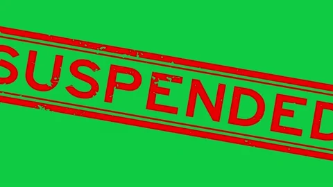 Grunge red suspended word square rubber seal stamp zoom on green background Stock Footage 205075384