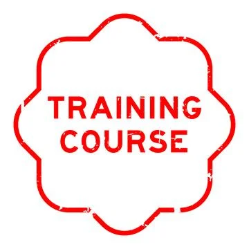 Grunge red training course word square rubber seal stamp on white background Stock Illustration