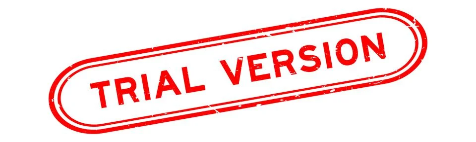 Grunge red trial version word rubber seal stamp on white background Stock Illustration
