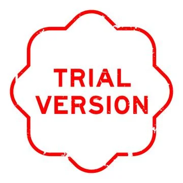 Grunge red trial version word rubber seal stamp on white background Stock Illustration