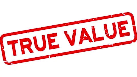 Grunge red true value word square rubber seal stamp zoom on white background Stock Footage 237378802